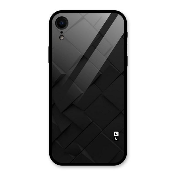 Black Elegant Design Glass Back Case for iPhone XR