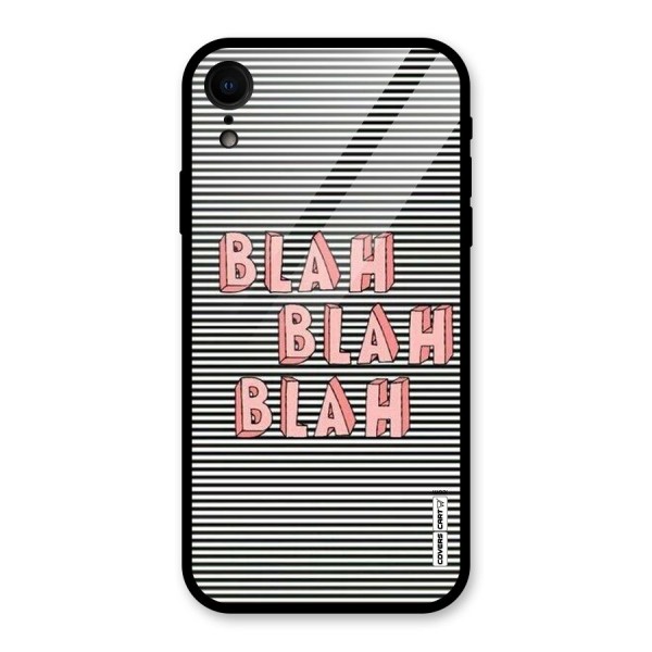 Blah Stripes Glass Back Case for iPhone XR