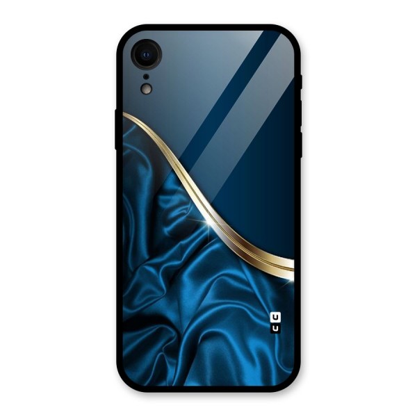 Blue Smooth Flow Glass Back Case for iPhone XR