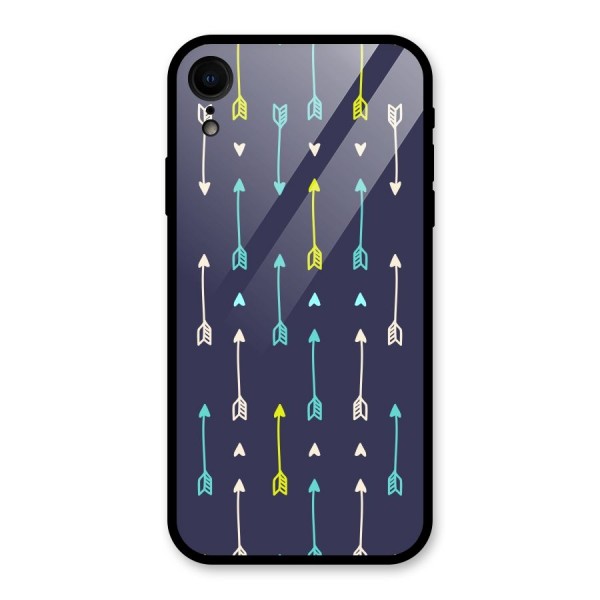 Boho Arrow Pattern Glass Back Case for iPhone XR