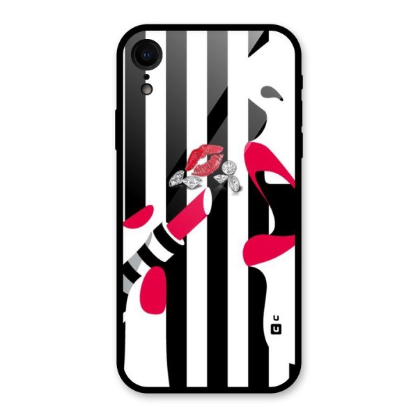 Bold Woman Glass Back Case for iPhone XR