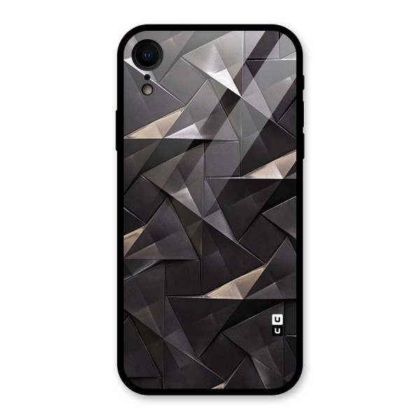 Carved Triangles Glass Back Case for iPhone XR