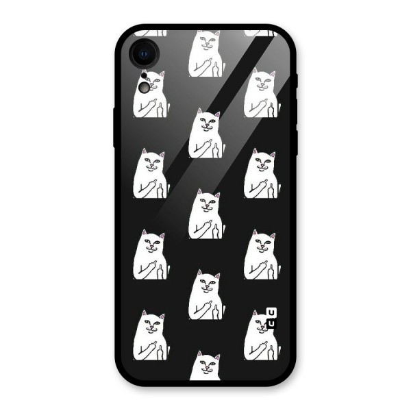 Chill Cat Pattern Glass Back Case for iPhone XR