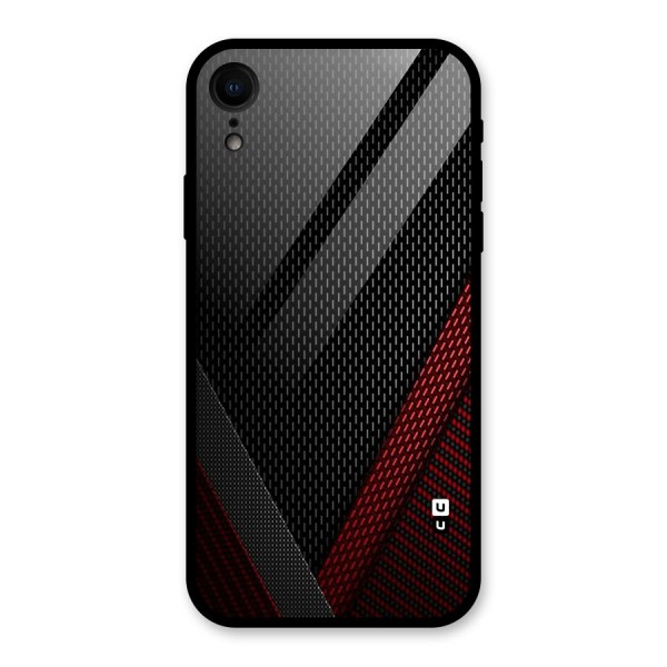 Classy Black Red Design Glass Back Case for iPhone XR