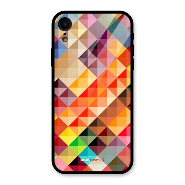 Colorful Cubes Glass Back Case for iPhone XR