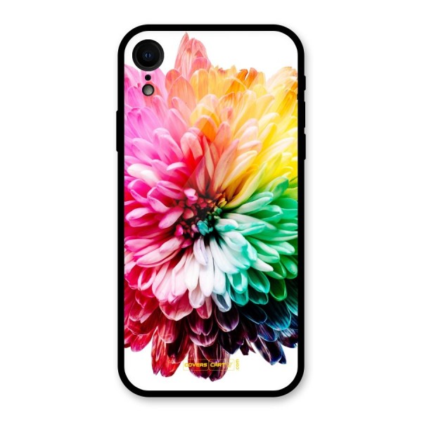 Colorful Flower Glass Back Case for iPhone XR