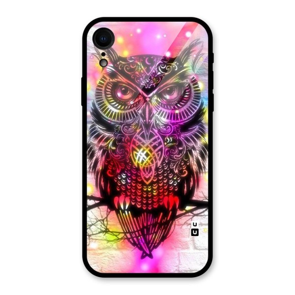 Colourful Owl Glass Back Case for iPhone XR