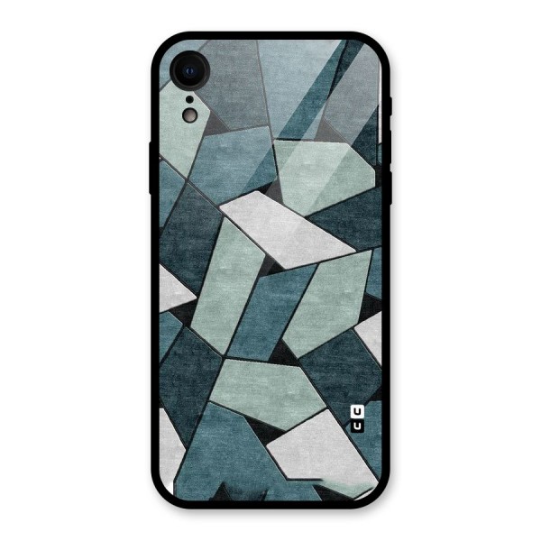Concrete Green Abstract Glass Back Case for iPhone XR