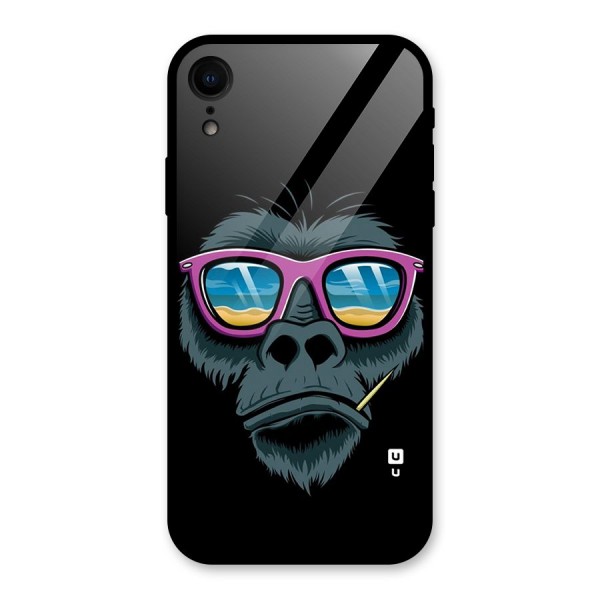 Cool Monkey Beach Sunglasses Glass Back Case for iPhone XR