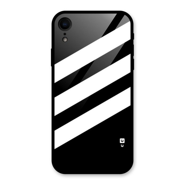 Diagonal Classic Stripes Glass Back Case for iPhone XR