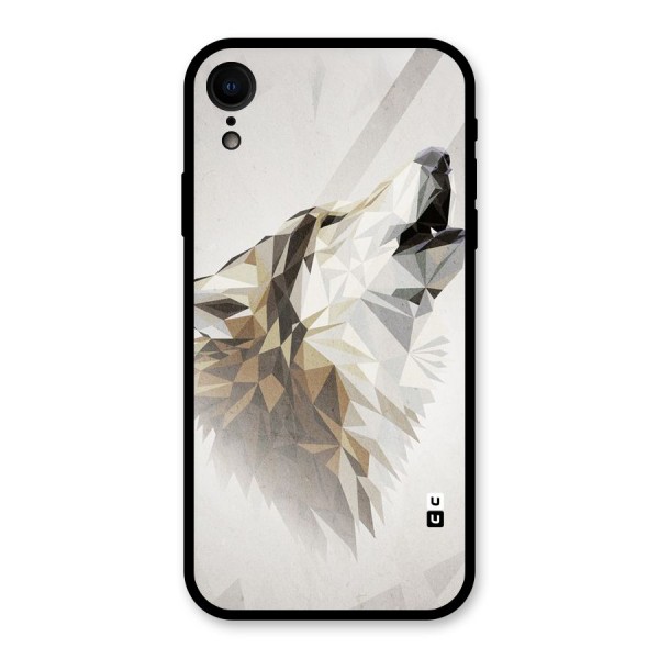 Diamond Wolf Glass Back Case for iPhone XR