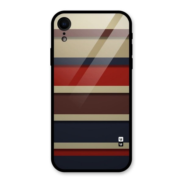 Elegant Stripes Pattern Glass Back Case for iPhone XR