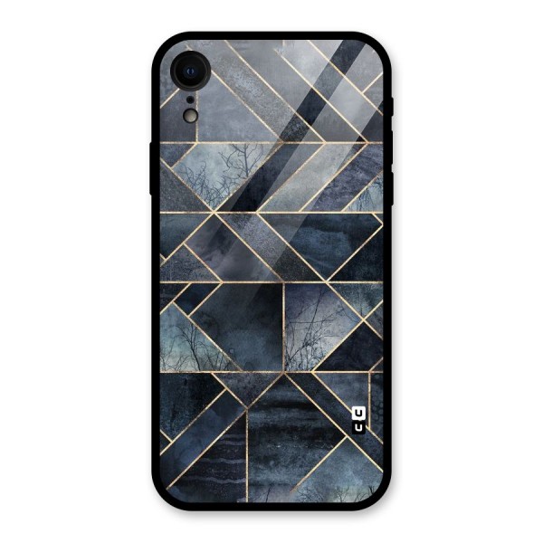 Forest Abstract Lines Glass Back Case for iPhone XR