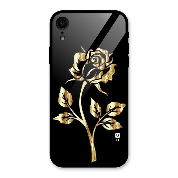 Gold Rose Glass Back Case for iPhone XR