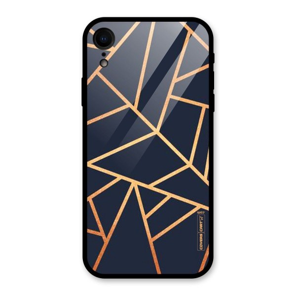 Golden Pattern Glass Back Case for iPhone XR