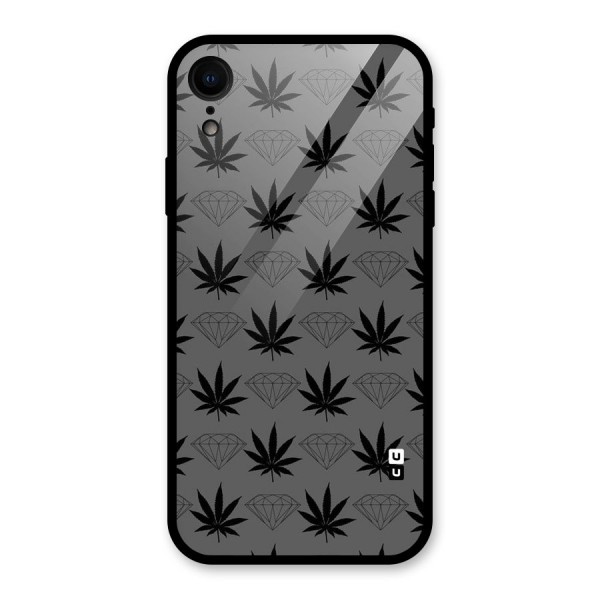 Grass Diamond Glass Back Case for iPhone XR