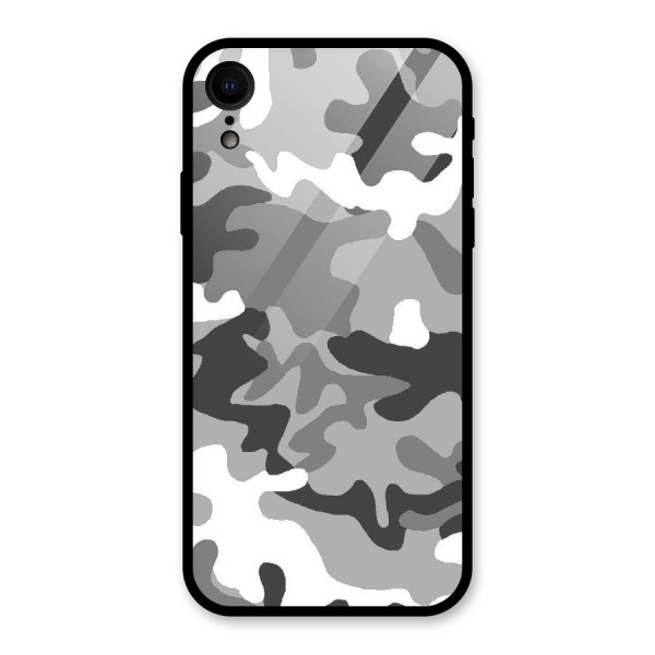 Grey Military Glass Back Case for iPhone XR