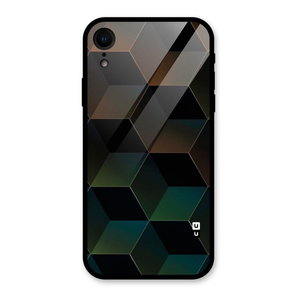 Hexagonal Design Glass Back Case for iPhone XR
