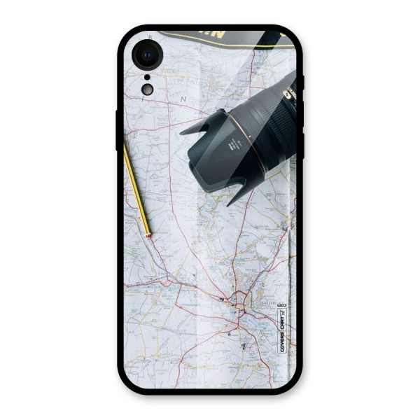 Map And Camera Glass Back Case for iPhone XR