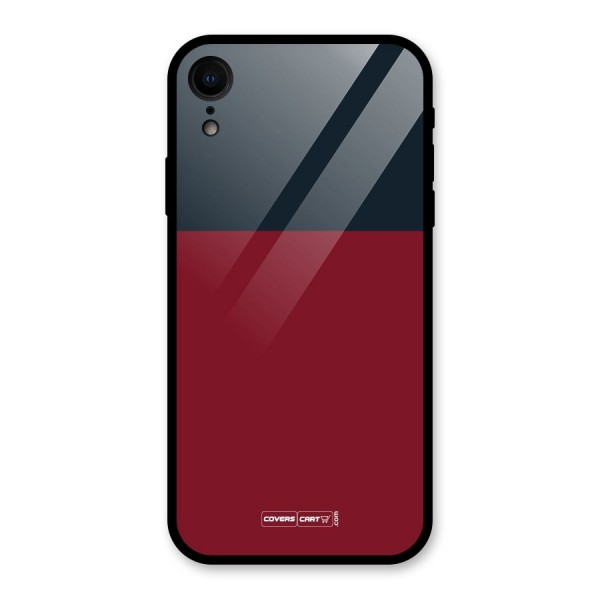 Maroon and Navy Blue Glass Back Case for iPhone XR