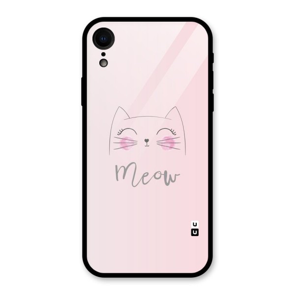 Meow Pink Glass Back Case for iPhone XR