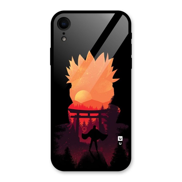 Naruto Anime Sunset Art Glass Back Case for iPhone XR