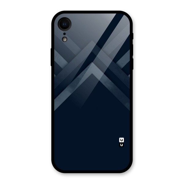 Navy Blue Arrow Glass Back Case for iPhone XR