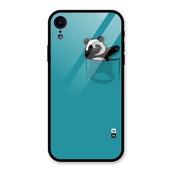Panda Dabbing Away Glass Back Case for iPhone XR