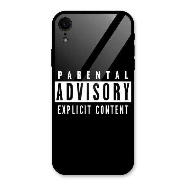 Parental Advisory Label Glass Back Case for iPhone XR