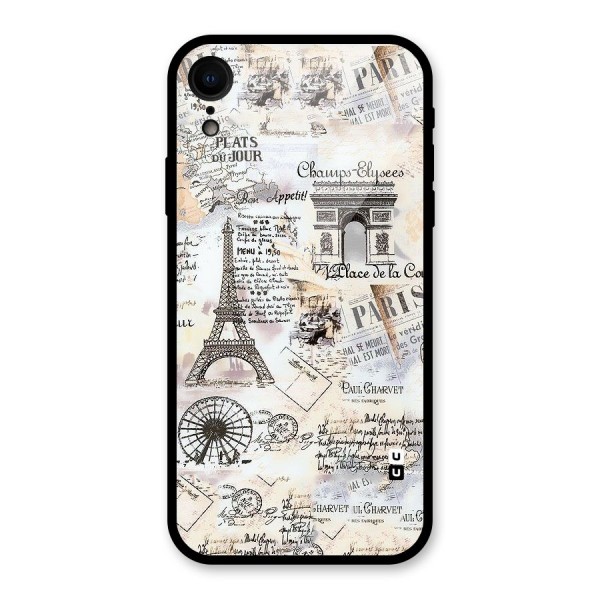 Paris Paper Glass Back Case for iPhone XR