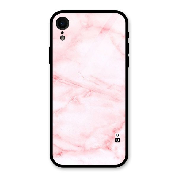 Pink Marble Print Glass Back Case for iPhone XR