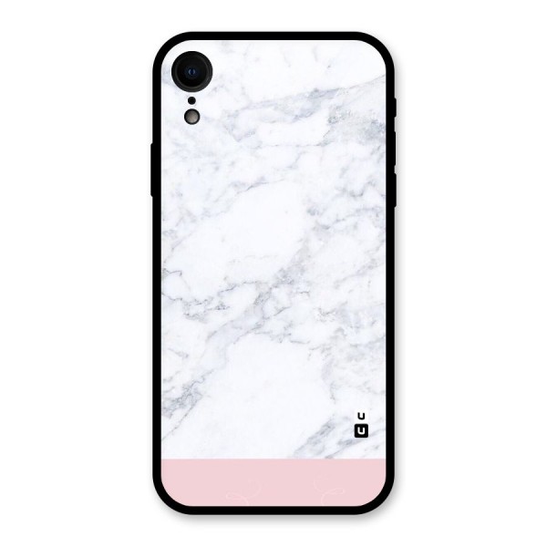 Pink White Merge Marble Glass Back Case for iPhone XR