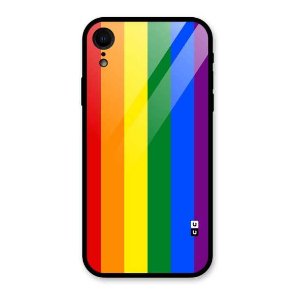 Pride Rainbow Stripes Glass Back Case for iPhone XR