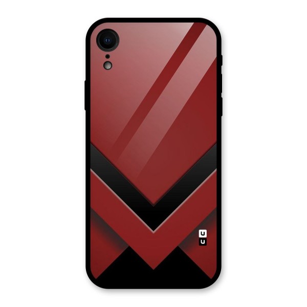 Red Black Fold Glass Back Case for iPhone XR
