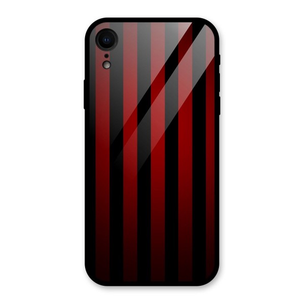 Red Black Stripes Glass Back Case for iPhone XR
