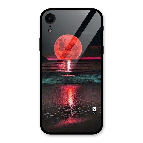 Red Sun Ocean Glass Back Case for iPhone XR