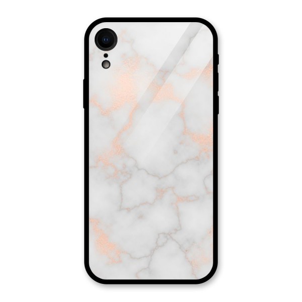 RoseGold Marble Glass Back Case for iPhone XR