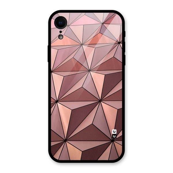 Rosegold Abstract Shapes Glass Back Case for iPhone XR