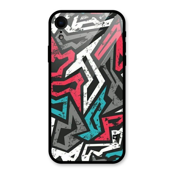 Rugged Strike Abstract Glass Back Case for iPhone XR