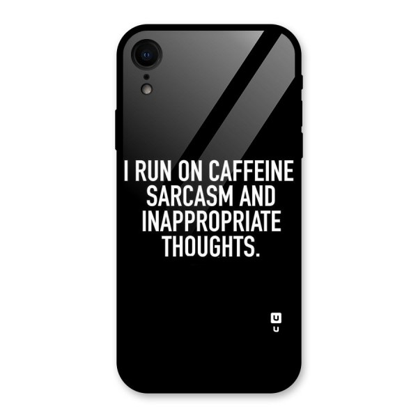 Sarcasm And Caffeine Glass Back Case for iPhone XR