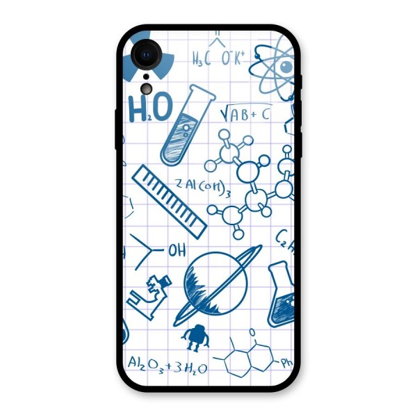 Science Notebook Glass Back Case for iPhone XR