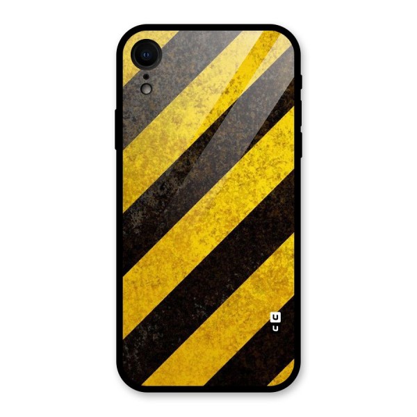 Shaded Yellow Stripes Glass Back Case for iPhone XR