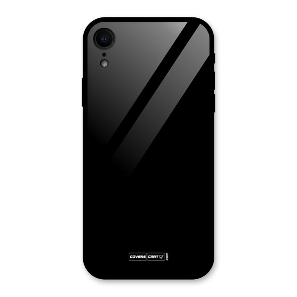 Simple Black Glass Back Case for iPhone XR