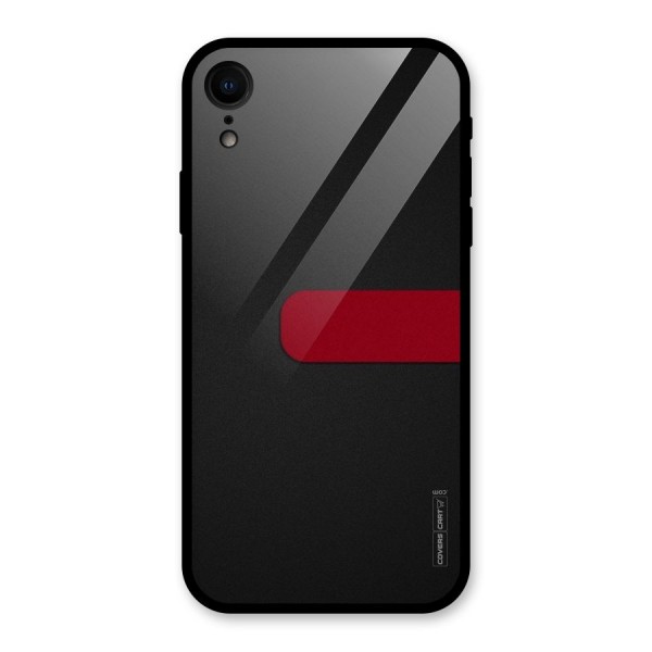Single Red Stripe Glass Back Case for iPhone XR