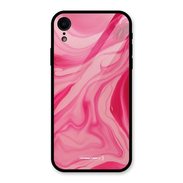 Sizzling Pink Marble Texture Glass Back Case for iPhone XR