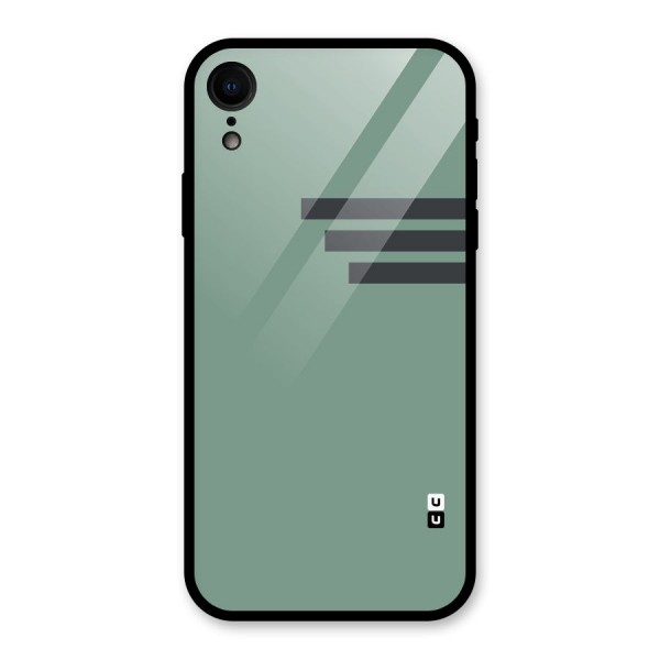 Solid Sports Stripe Glass Back Case for iPhone XR