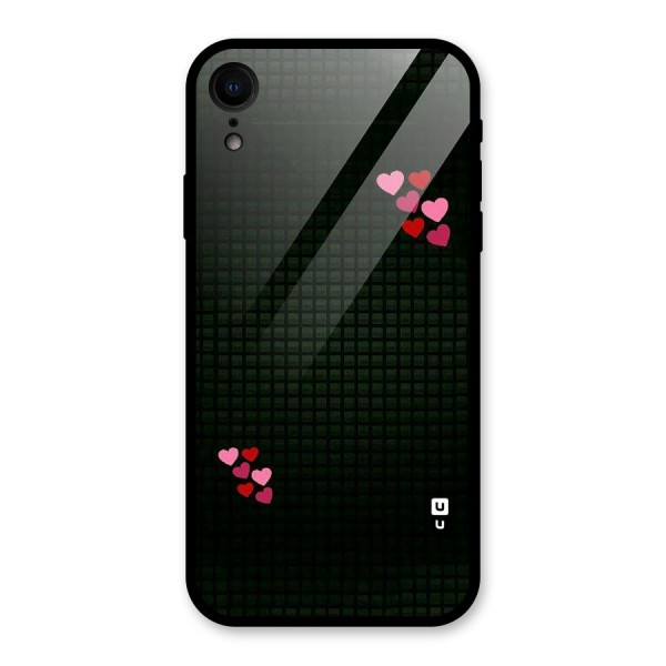 Square and Hearts Glass Back Case for iPhone XR