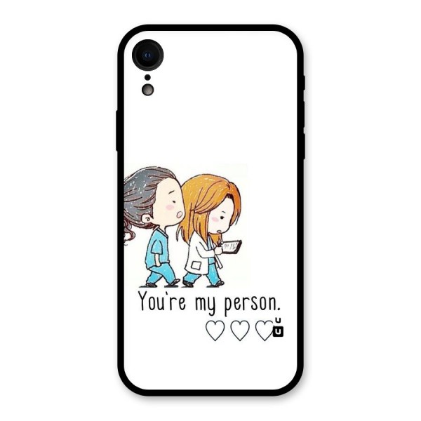 Two Friends In Coat Glass Back Case for iPhone XR