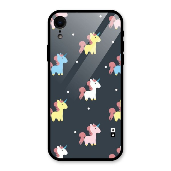 Unicorn Pattern Glass Back Case for iPhone XR