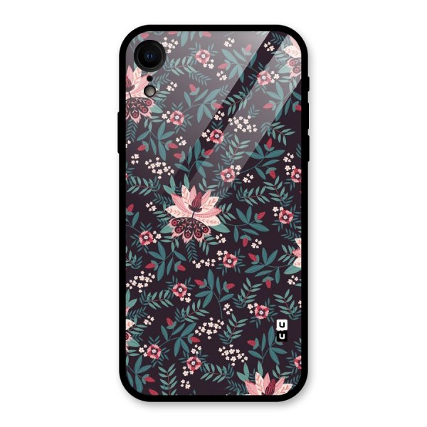 Very Leafy Pattern Glass Back Case for iPhone XR